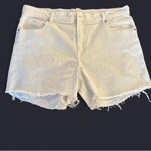 H & M White Frayed Hem Women’s Denim Shorts